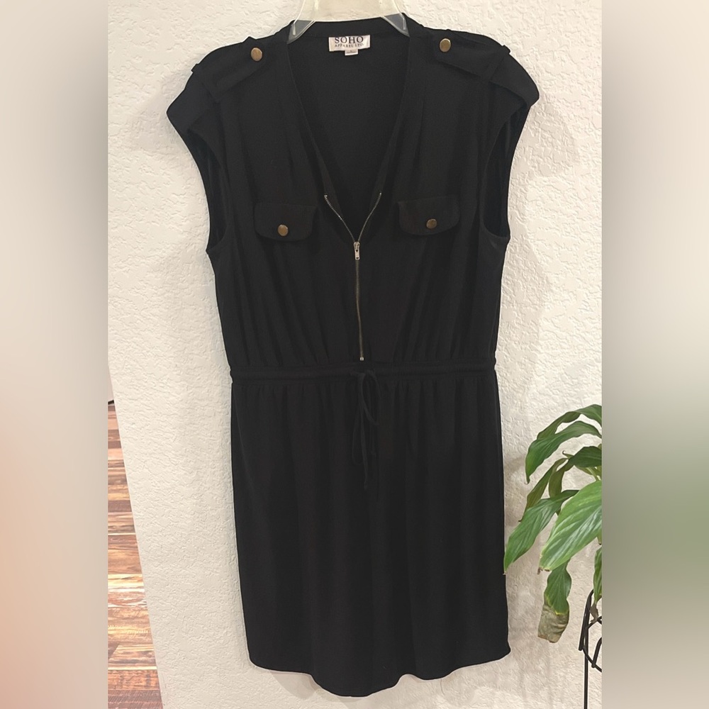 Soho Apparel Elegant Black Midi Dress